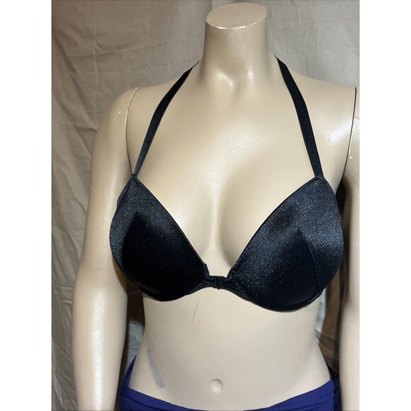 Curve Muse Womens Push Up Underwire Halter Front Close Bra Red 42B Racerback - Picture 10 of 13